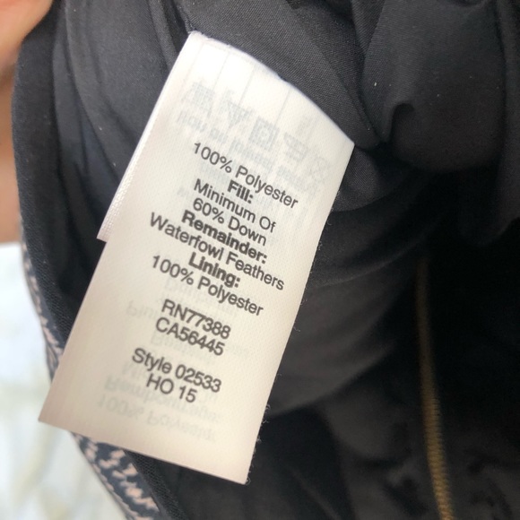 J. Crew XS Down puffer vest chevron black pockets - Picture 6 of 8